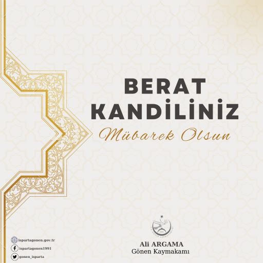 Kaymakam Ali Argama’nın Berat Kandili Mesajı